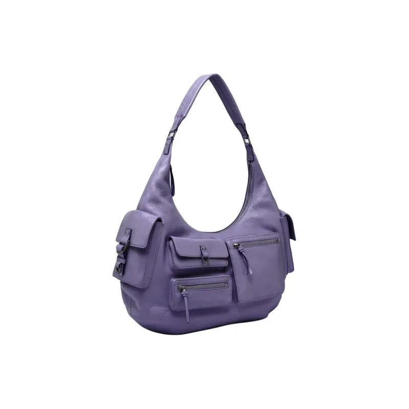 Blumarine Buffalo Leather Handbag Shoulder Bag Women's Purple-1