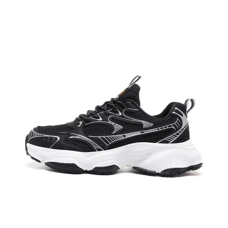 CEDAR HAN Chunky Sneakers Unisex Low Top White Black-6