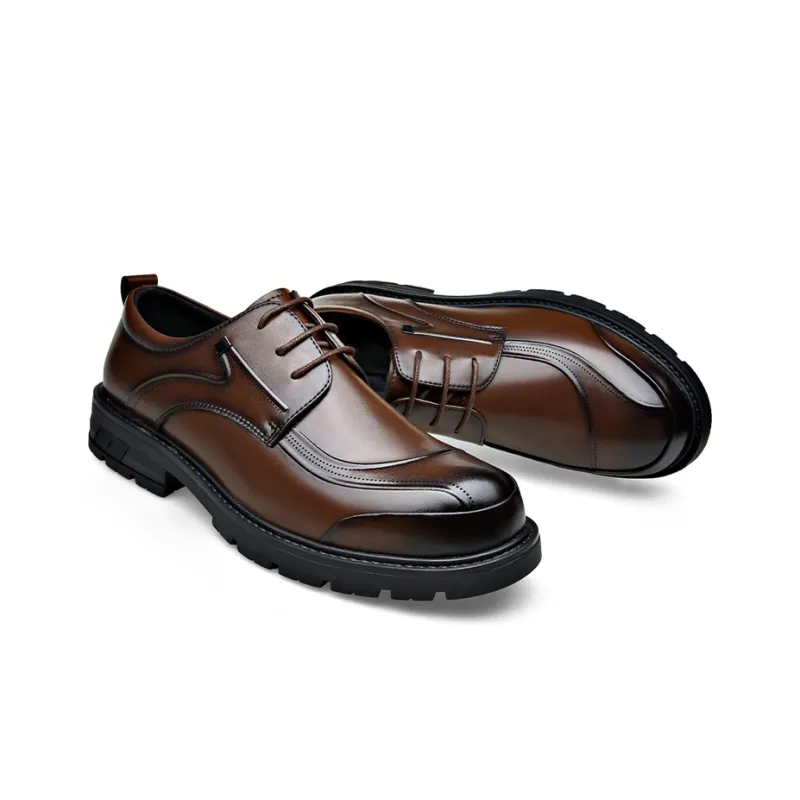 XIAOTOULANG Dress Shoes Men Low Top Black/Brown-11