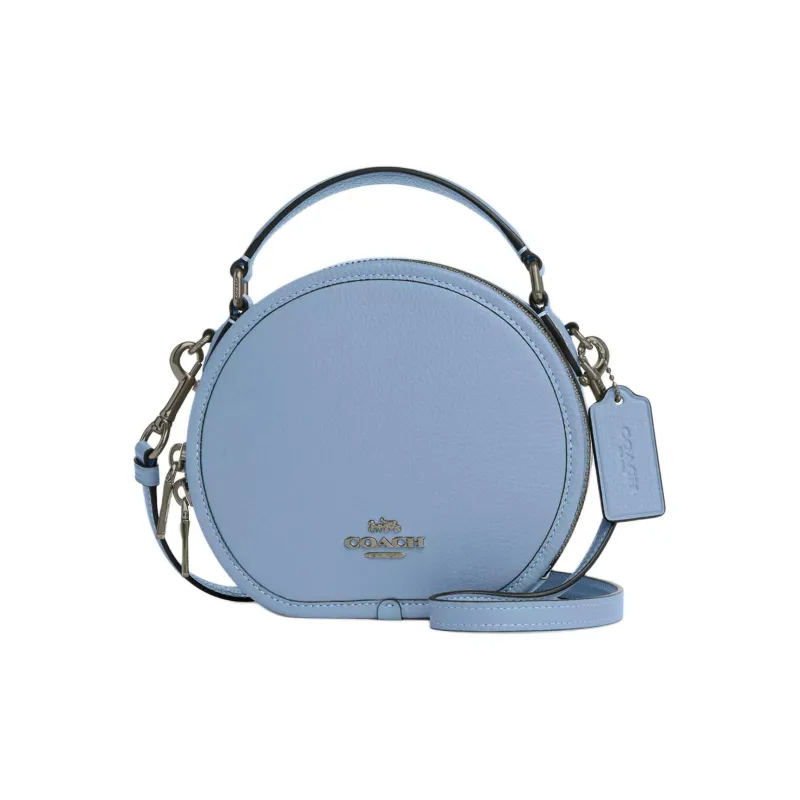 COACH Canteen Leather Handbag, Shoulder Bag, Crossbody Bag Small Size Women's Bronze With Cornflower Blue-0