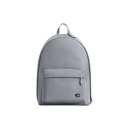 COACH Cow Leather Backpack Large Size Men's Gray Blue