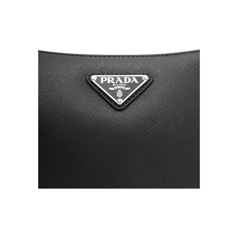 PRADA Saffiano Cross Stitch Leather Combo Bag Crossbody Bag Shoulder Bag Regular Men's Black-4