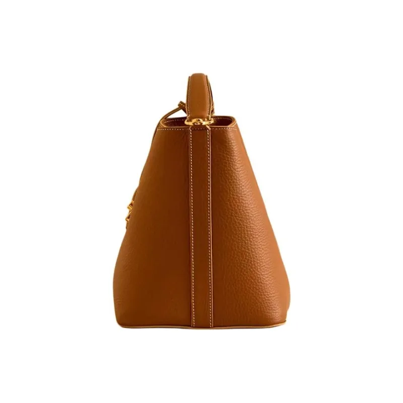 MARK CROSS Grained Calfskin Handbag Shoulder Bag Crossbody Bag Small Size Women's Brown-2