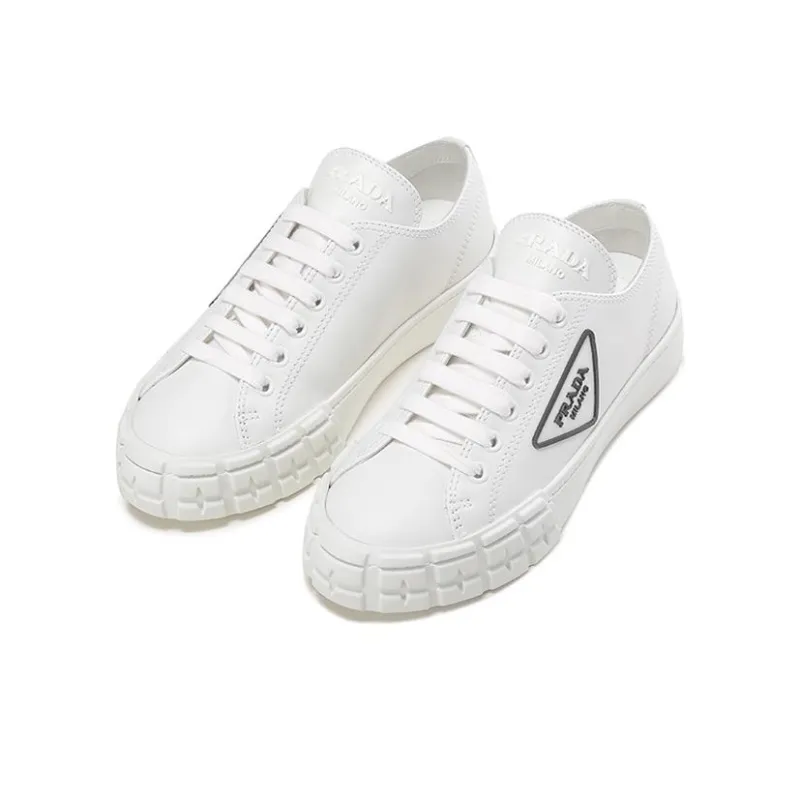 PRADA Downtown Brushed Leather Sneakers 'White' Women's-2