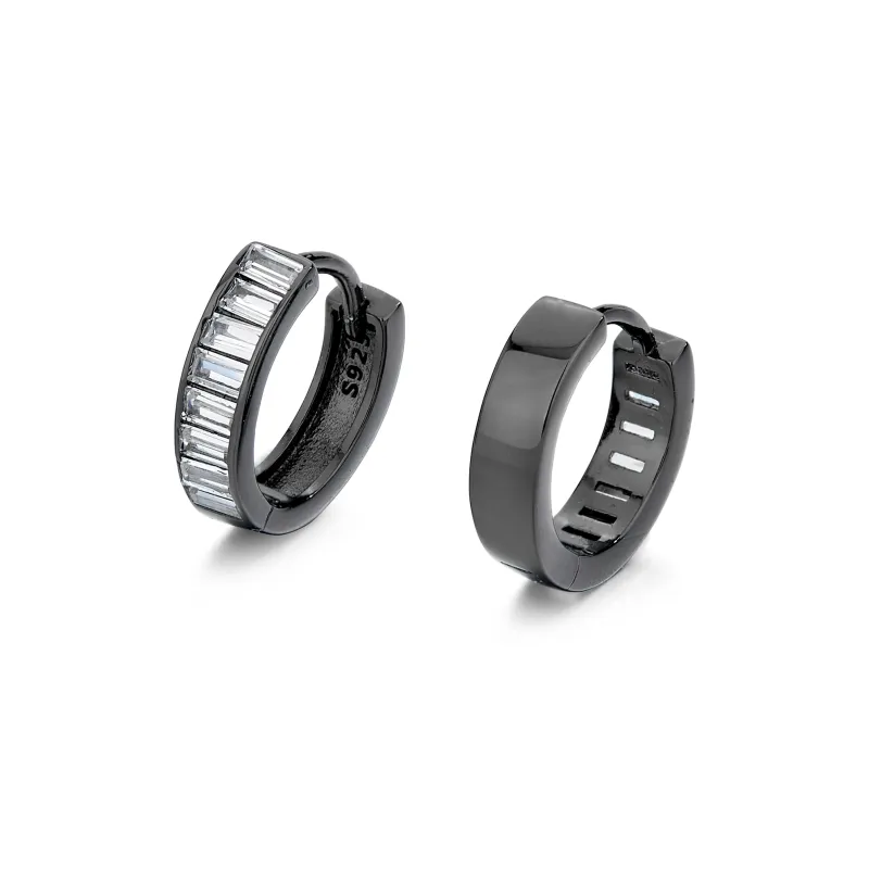 ENFANTIN 925 Sterling Silver Zircon Earrings Unisex-10
