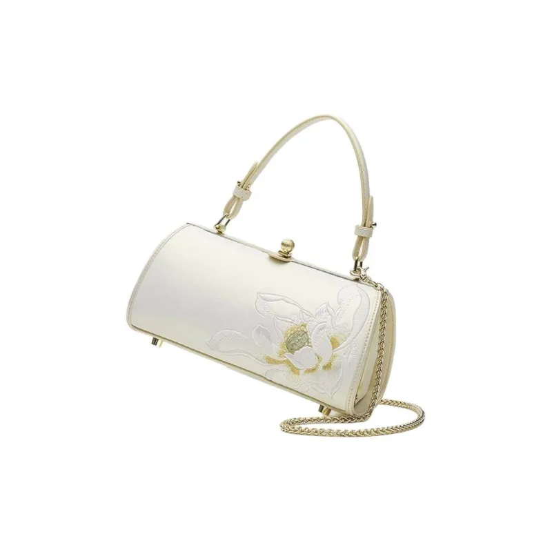 Pmsi Cow Leather Portable Cheongsam Chain Shoulder Bag Regular Women's White-3