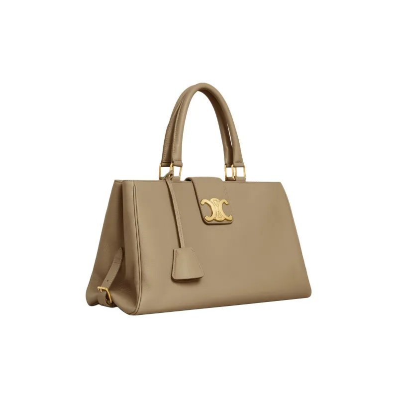 CELINE Soft Calfskin Handbag Shoulder Bag Crossbody Bag Medium Size Women's Tan-1