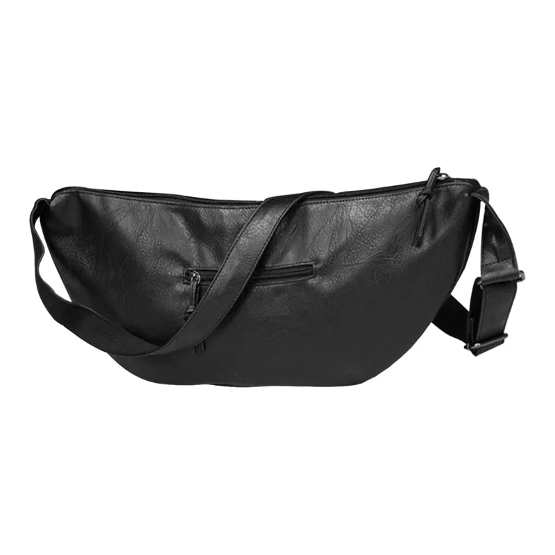 Slazenger PU Soft Leather Dumpling Bag Shoulder Bag Crossbody Bag Regular Unisex Black-2
