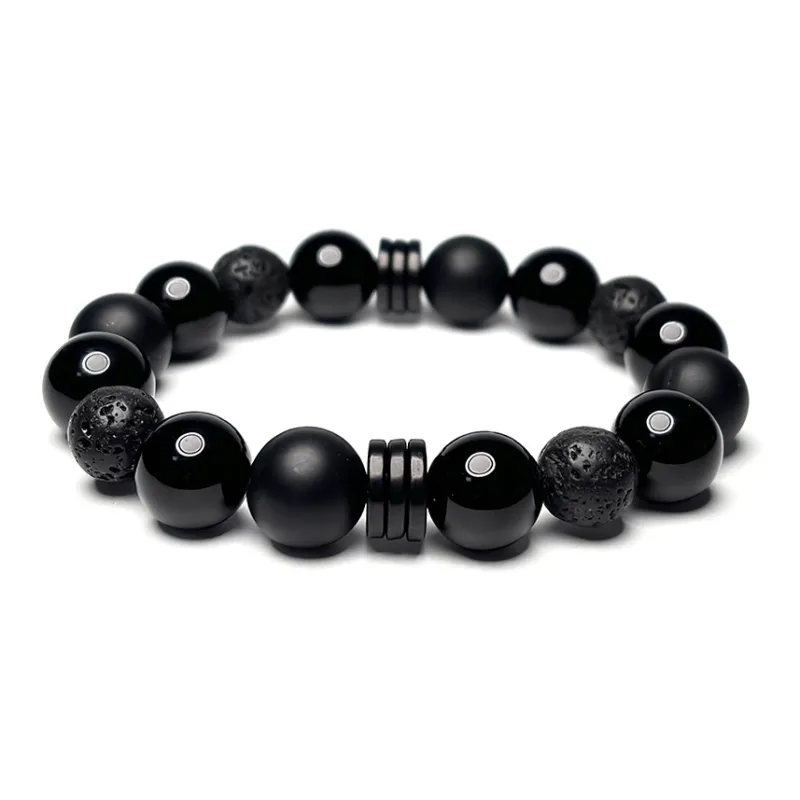 MOUNTAINS AND MANS Agate Auspicious Fortune Beaded Bracelet Unisex-0