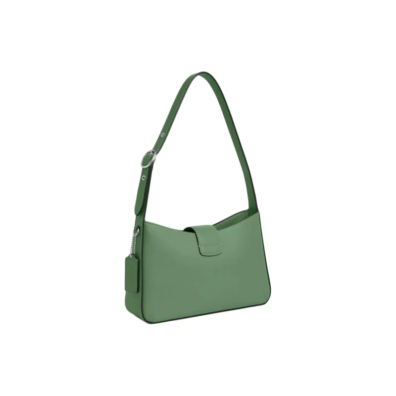 COACH Eliza Refined Calfskin Handbag, Shoulder Bag Medium Size Women's Silver & Light Green-1