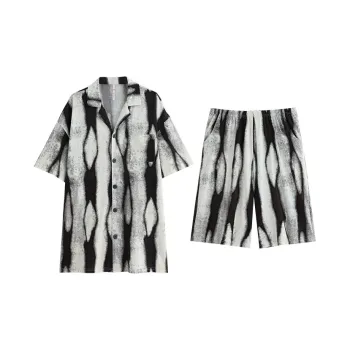 Yue Nei Pajama Set Men's 2-Piece Set Ink Black