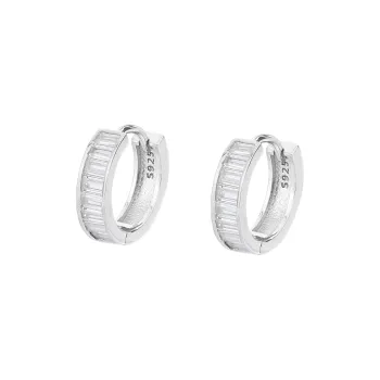 ENFANTIN 925 Sterling Silver Zircon Earrings Unisex