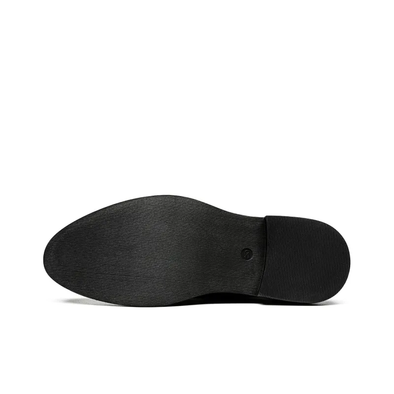 CHINT Dress Shoes Men Low Top Black-4