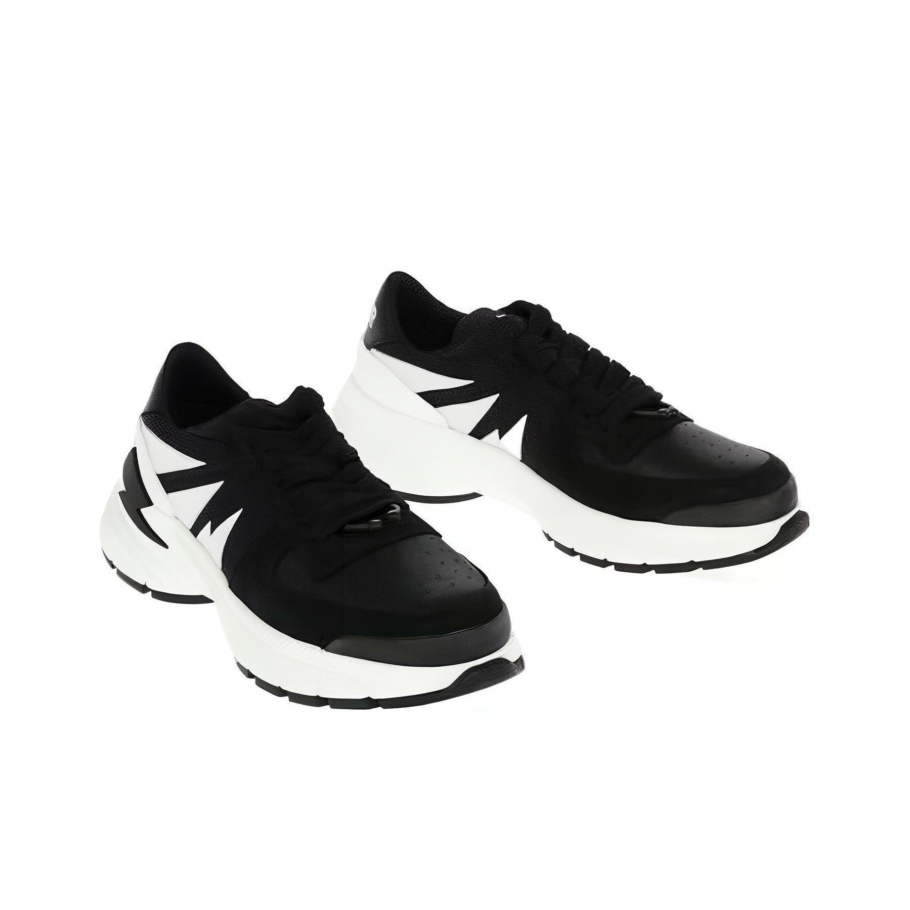スニーカー NEIL BARRETT Men Sneakers NBV8CT369A C9000 001 Black Neil Barrett Casual Shoes Men Low-Top Black - POIZON