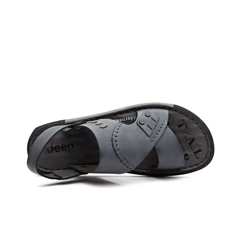 Jeep Beach Sandals Men Gray-3