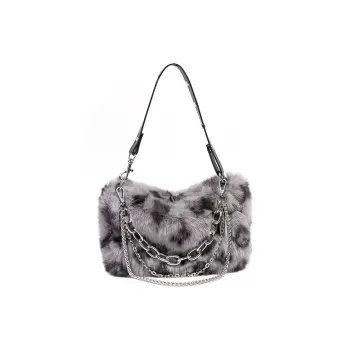 ResNonverba Plush Tote Bag Shopping Bag Shoulder Bags Regular Women's Gray/Pink/Apricot/White