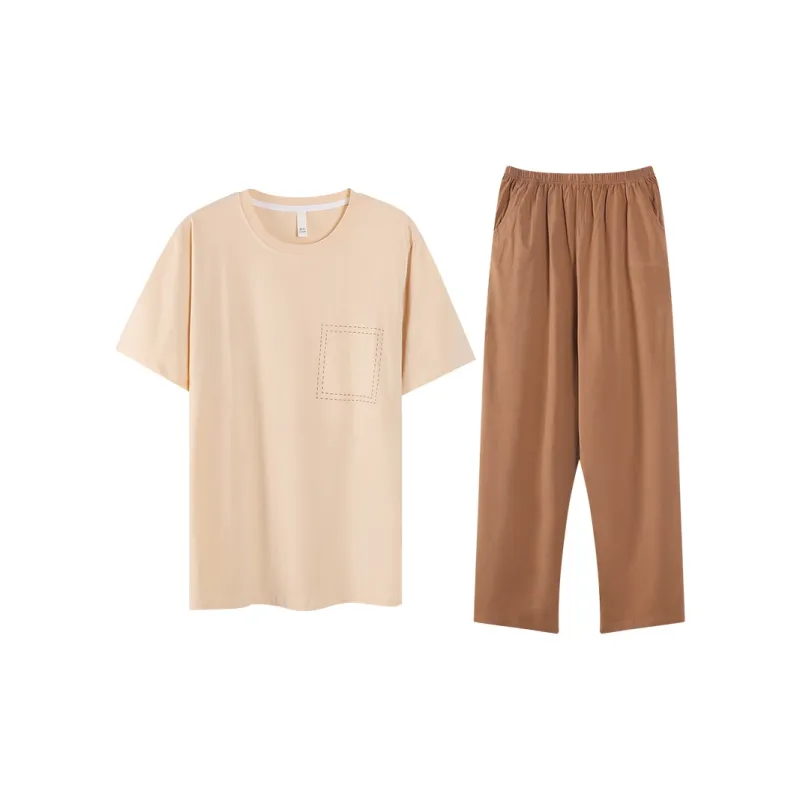 CHUDUAN Ice Silk Pajama Set Men's-4