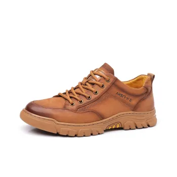 Help Casual Shoes Men Low Top Yellow, Khaki