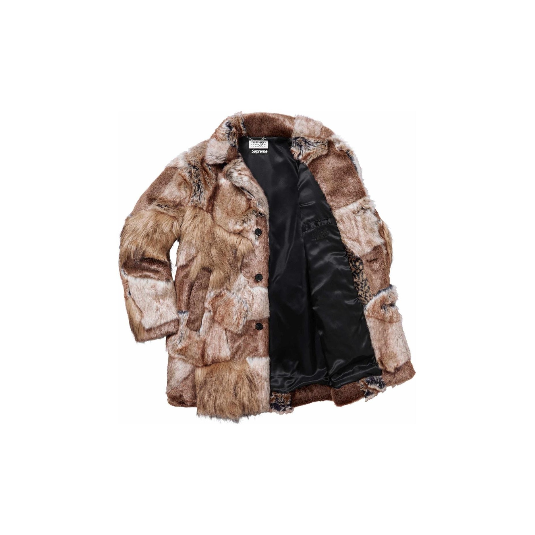 Supreme MM6 Maison Margiela Patchwork Faux Fur Coat S - POIZON
