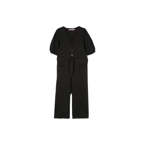 BIMBA Y LOLA Crystal-embellished Denim Jumpsuit