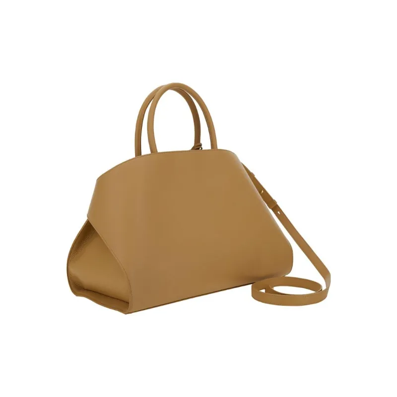 FERRAGAMO GANCINI Calfskin Shoulder Bag, Crossbody Bag, Handbag Medium Size Women's Brown-2