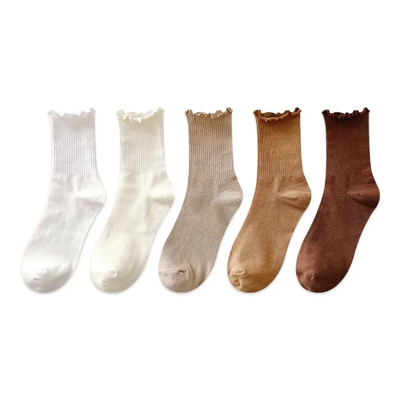 COTTON CHEESE Mid Calf Socks Women's 5 Pack-0
