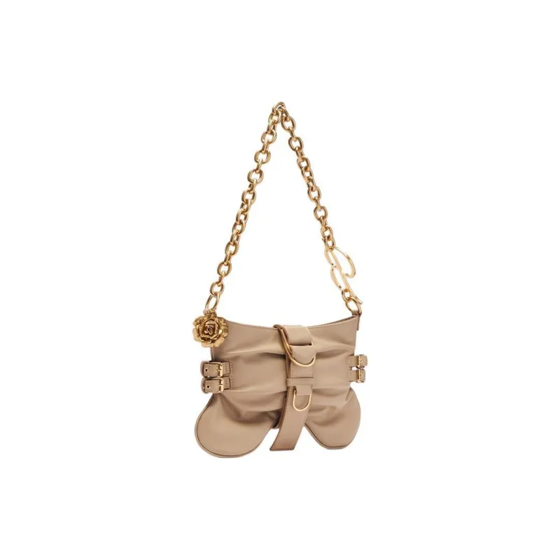 Blumarine Cow Leather Handbags Shoulder Bags Large Size Women's Beige-1