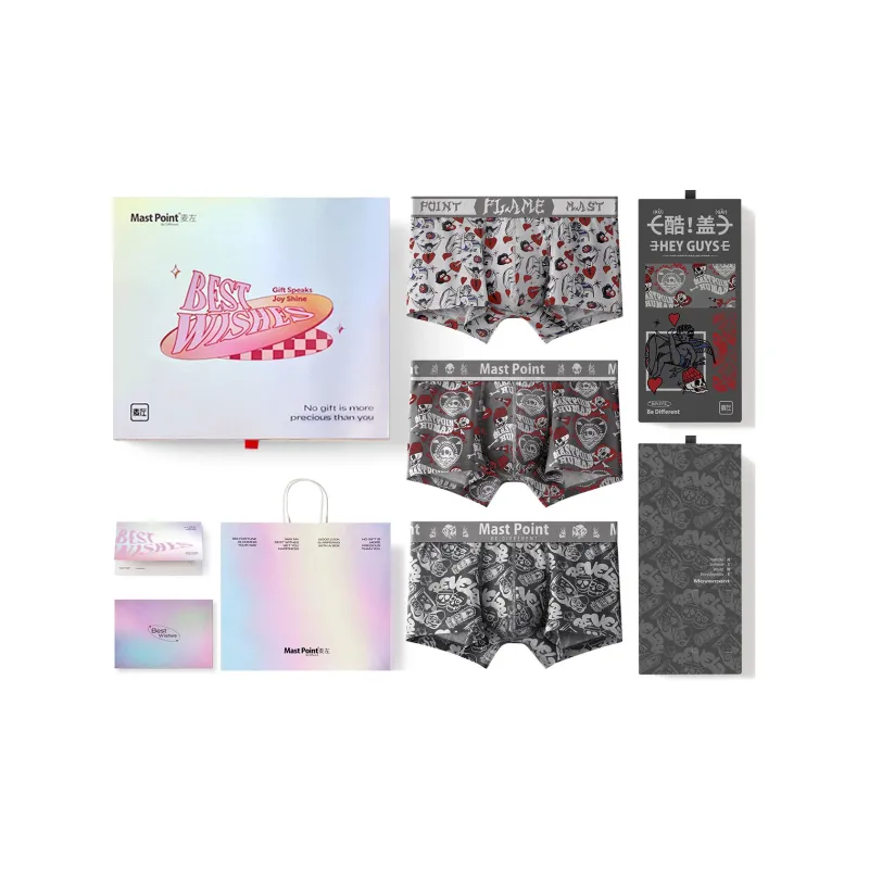 Mast Point Underpants Men's 3 Pack, Gift Box Set Included-2