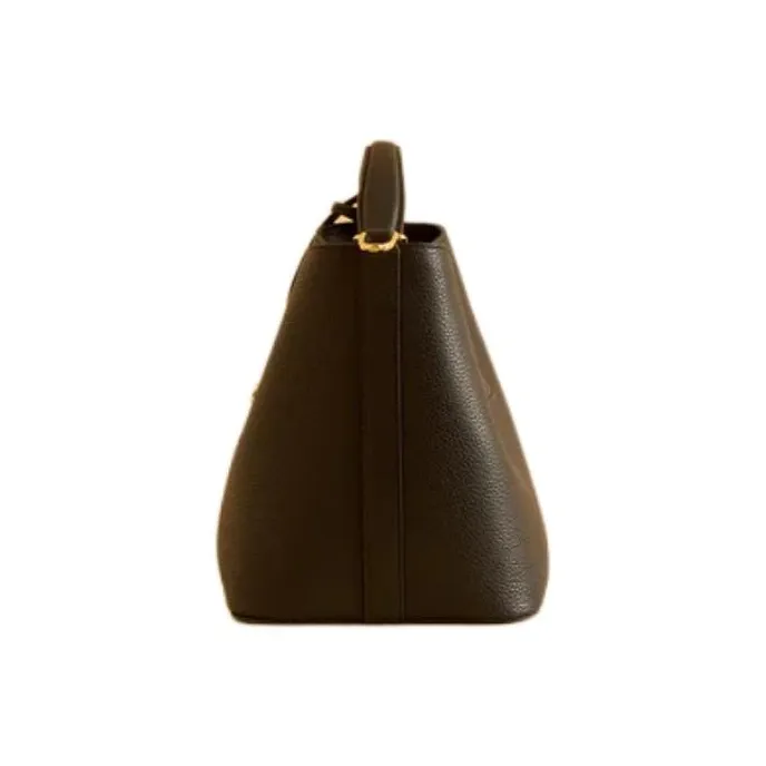 MARK CROSS Grained Calfskin Bucket Bag Handbag Shoulder Bag Crossbody Bag Small Size Women's Black-1