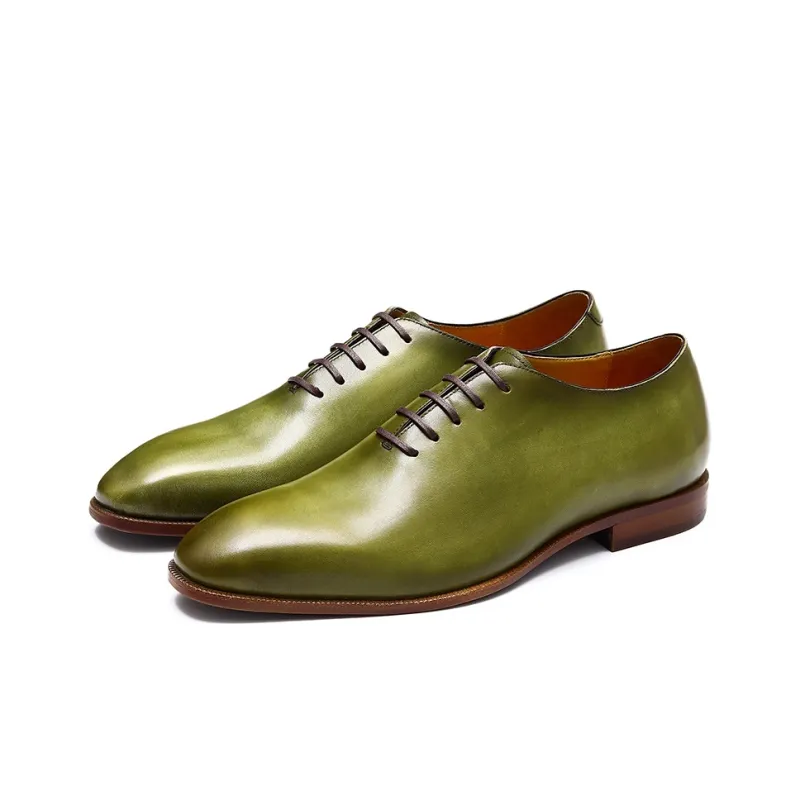 ASTON M.JAZZ Dress Shoes Men Low Top Earth Yellow/Light Green-9