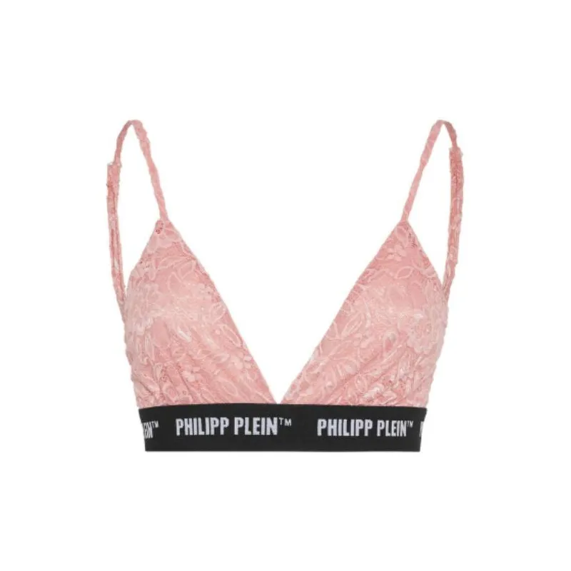 PHILIPP PLEIN Logo band Lace Triangle Bra-0