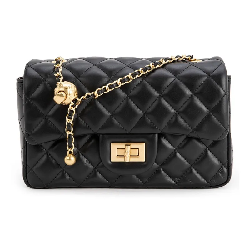 VENOF Chanel Inspired Crossbody Bag, Shoulder Bag, Trumpets Women's Black/White/Blue-1