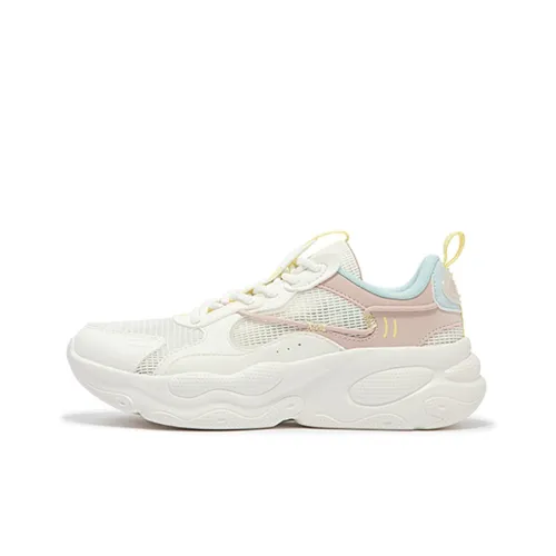 361° Peanut Series Running Shoes Women's Low-Top Feather White/Fresh Pink