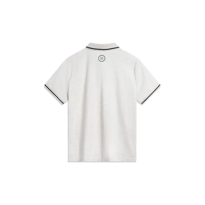 LiNing Polo Shirt Men's Heather Gray Tile Gray-1