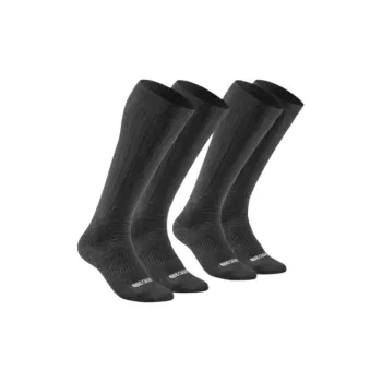 DECATHLON SH100 Knee-High Socks Unisex 2 Pack Black