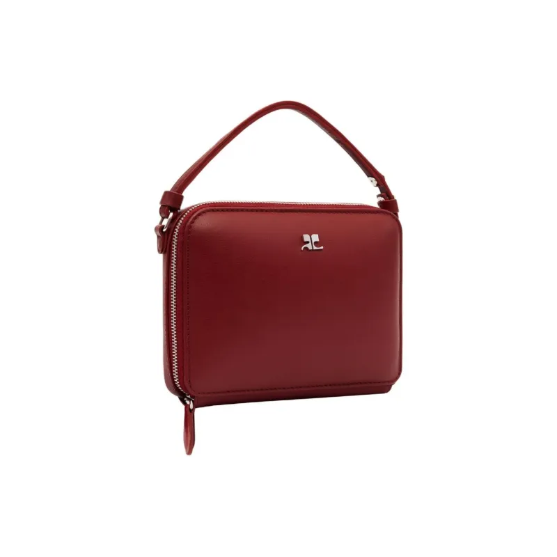 COURREGES Calfskin Shoulder Bag Crossbody Bag Handbag Women's Deep Cherry-1