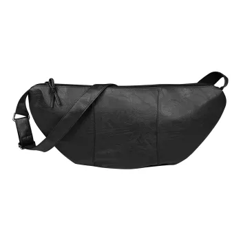 Slazenger PU Soft Leather Dumpling Bag Shoulder Bag Crossbody Bag Regular Unisex Black