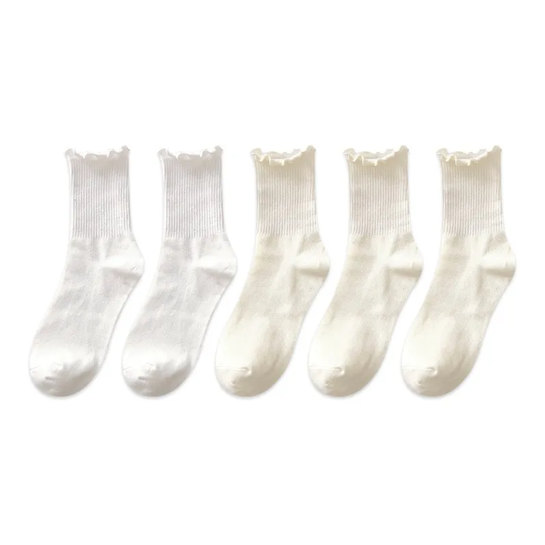 COTTON CHEESE Mid Calf Socks Women's 5 Pack-4