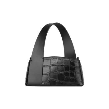 INJOYLIFE Cow Leather Portable Crossbody Bag Shoulder Bag Mini Women's Black