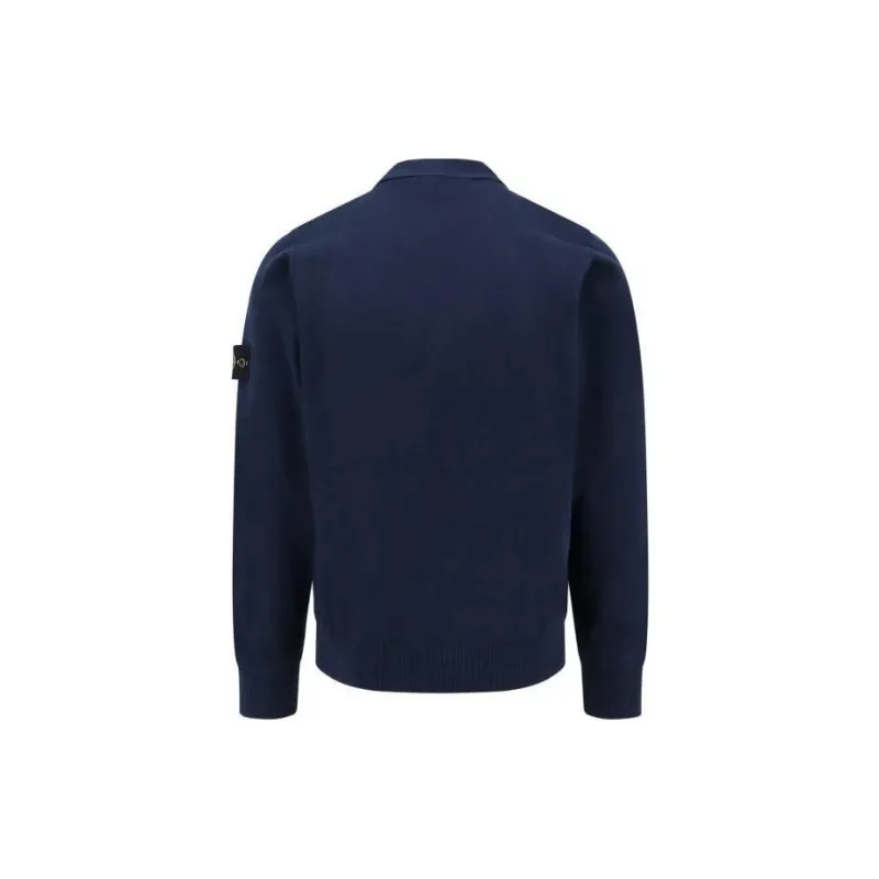 STONE ISLAND Compass Patch V Neck Cardigan-1