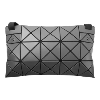 ISSEY MIYAKE Matte Small Square Bag Shoulder Bag, Crossbody Bag Unisex Charcoal Gray