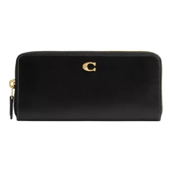 COACH Calfskin Wallet Small Size Women's Brass & Black