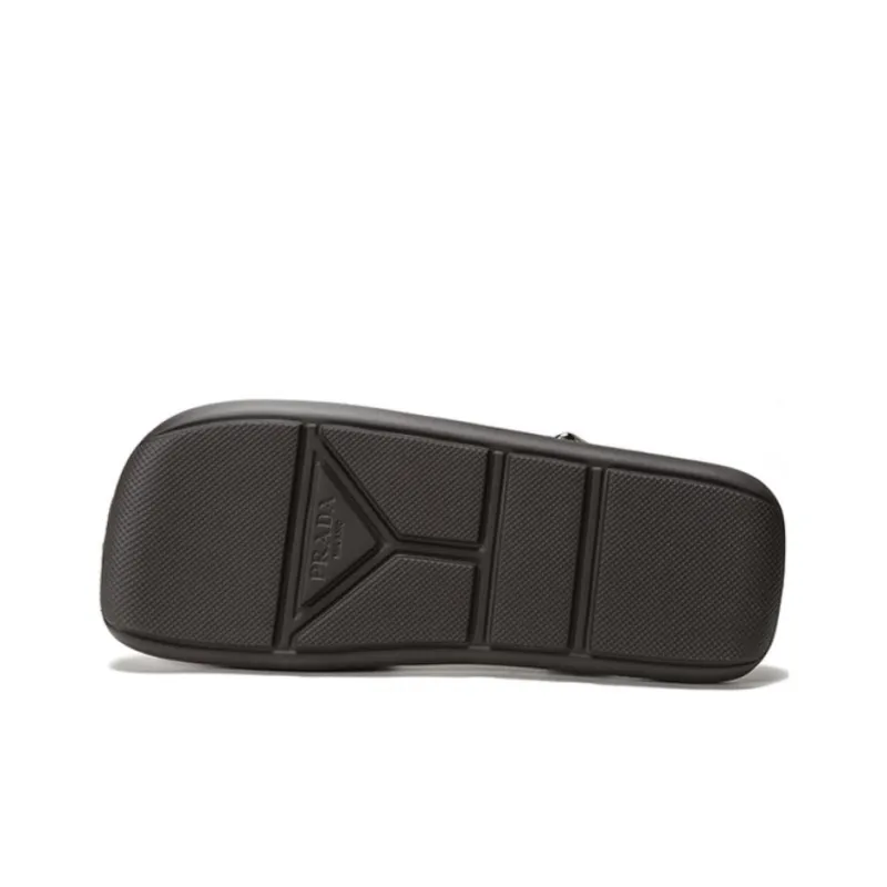 PRADA One Strap Sandals Men's Dark Brown-6