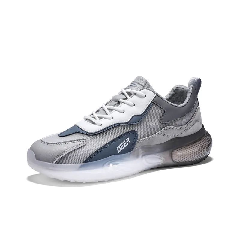 DEERWAY Breathable Coverage Support Impact Resistant Lightweight Height Increasing Low Top Chunky Sneakers Men's-1
