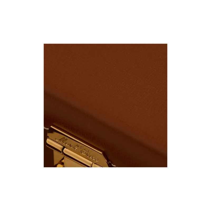 MARK CROSS Calfskin Shoulder Bag Crossbody Bag Handbag Women's Brown-4
