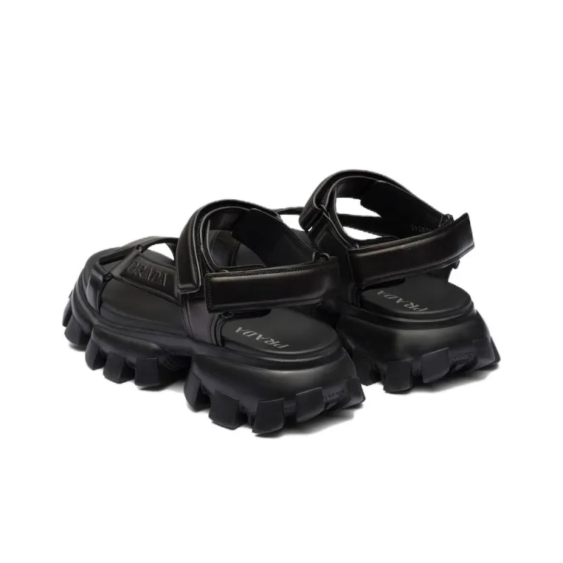 PRADA Nastro Sandal Black Leather-4
