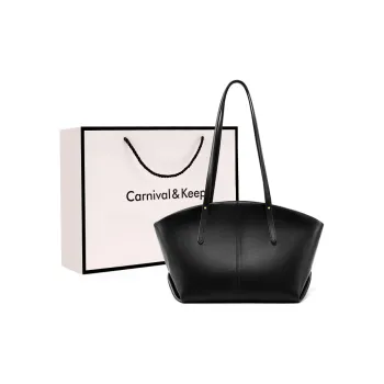 Carnival Keep Cow Leather Shoulder Bags Handbags Regular Women's Black/Caramel