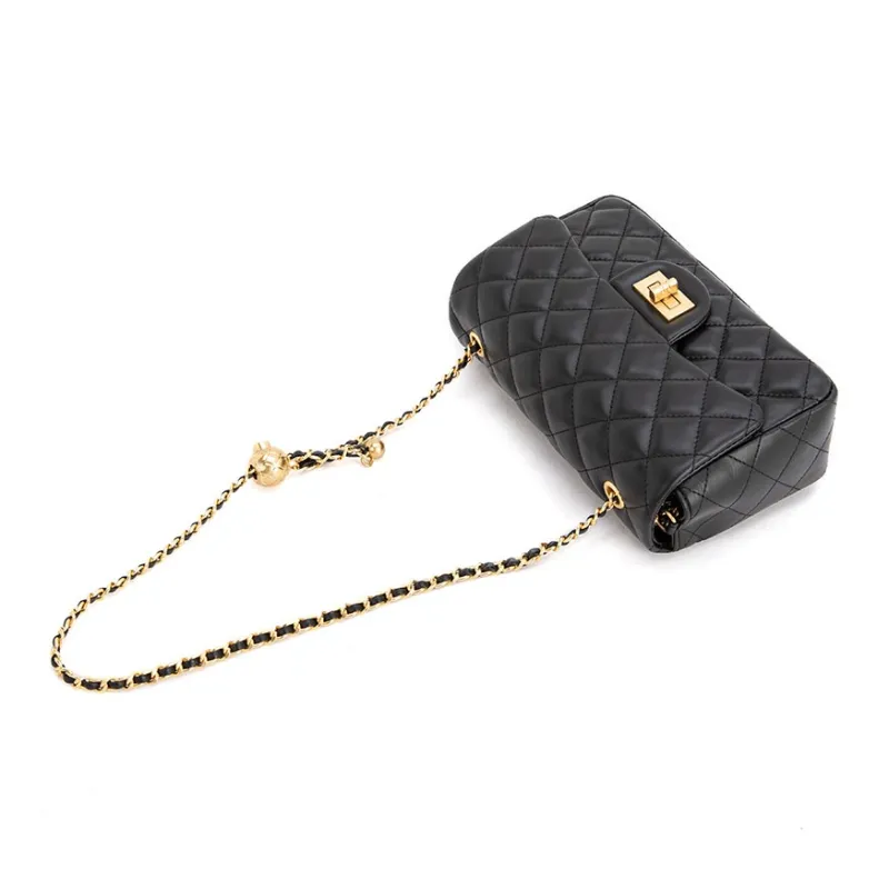 VENOF Chanel Inspired Crossbody Bag, Shoulder Bag, Trumpets Women's Black/White/Blue-3