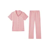 [Short-Sleeved Shirt and Pants Clothing Sets]Pink