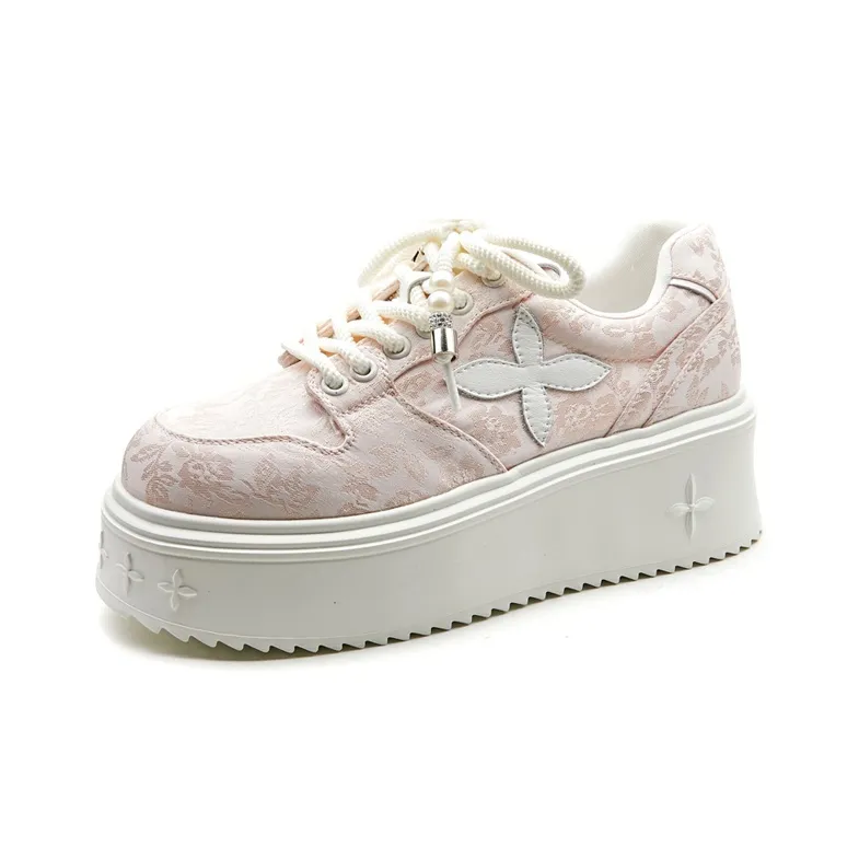 APRHE Cushioned Wear-Resistant Lightweight Breathable Height Increasing Low-Top Skateboard Shoes Women's-6
